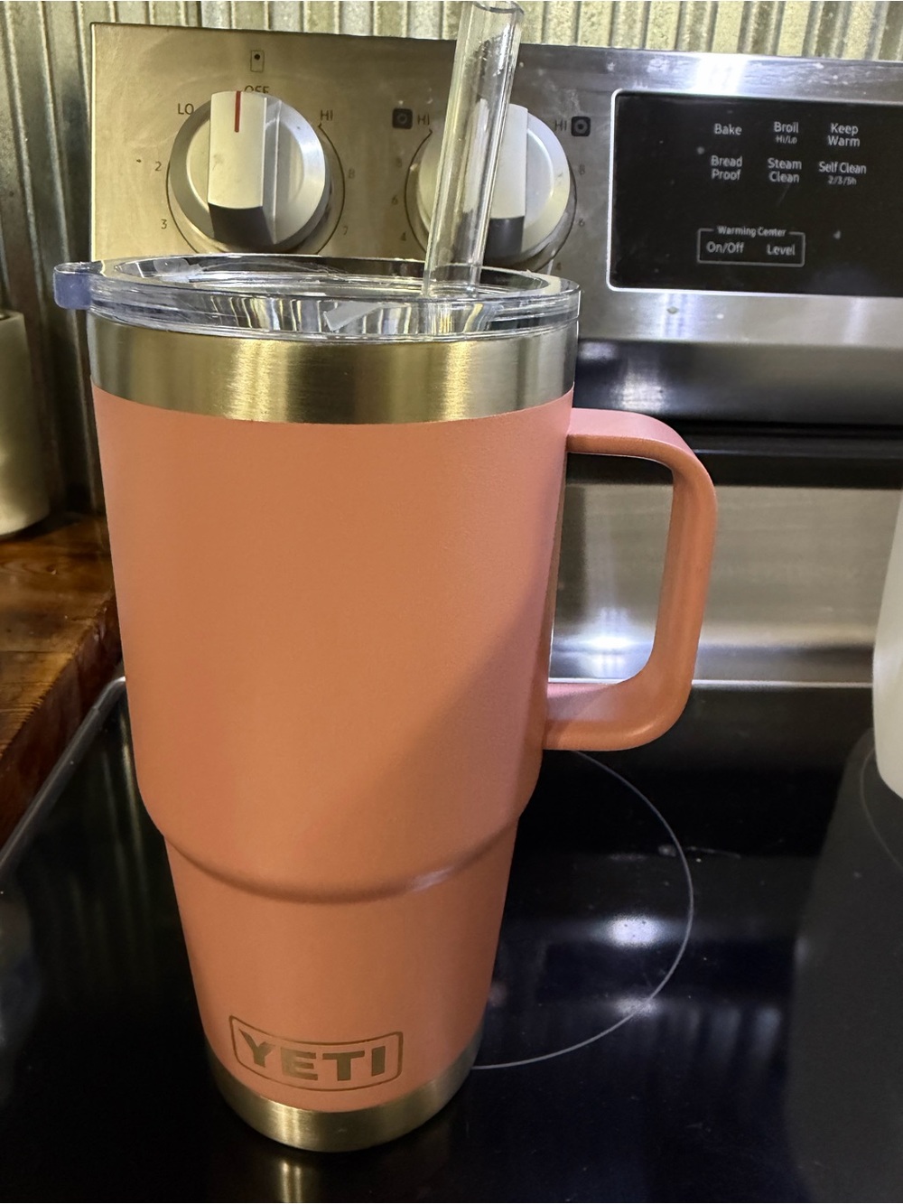 Yeti Pink Insulated Travel Tumbler with Handle and Straw